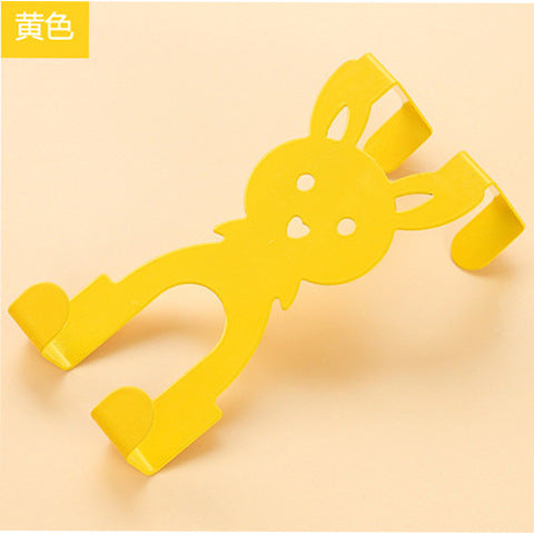 Traceless Cartoon Rabbit Hooks Bedroom Kitchen Door Hooks Clothes Bag Coat Dual Hanger Organizer Hanging Sundries Pothookesline