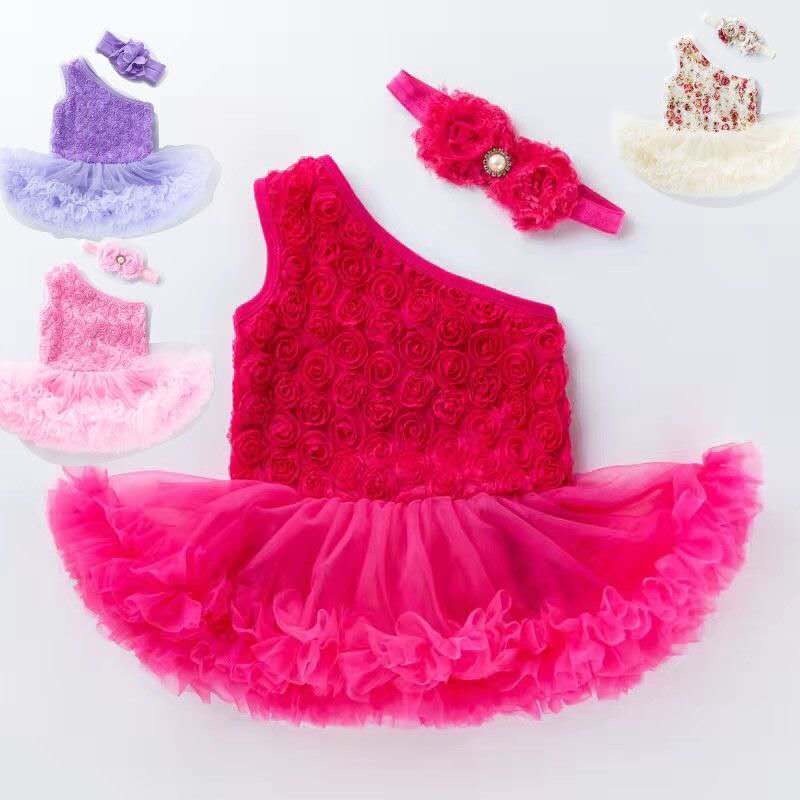 Newborn Spring Clothes Off-shoulder Girls' Dress  Mom & Kids