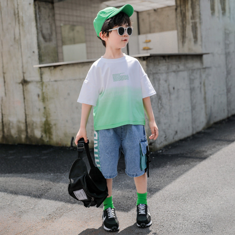 New Children's Summer Tide Clothes Handsome Boy Short Sleeves
