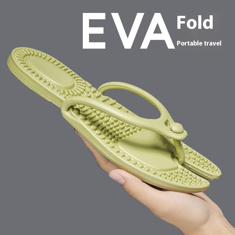 Foldable Travel Couple Flip Flops Plus Size  (Available)