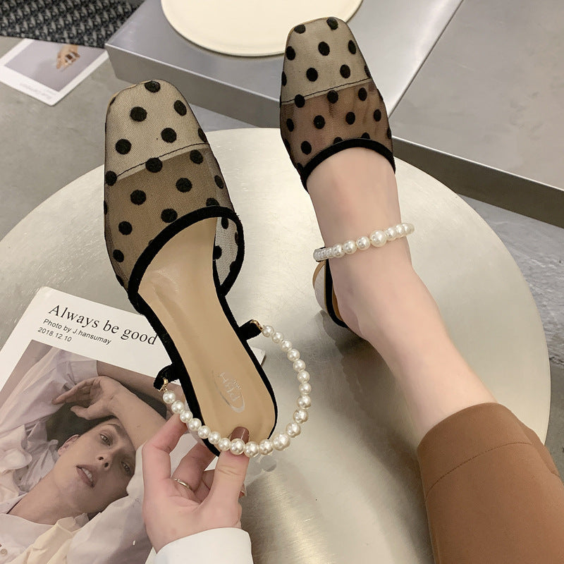 Baotou Half Slippers For Women Outside Summer