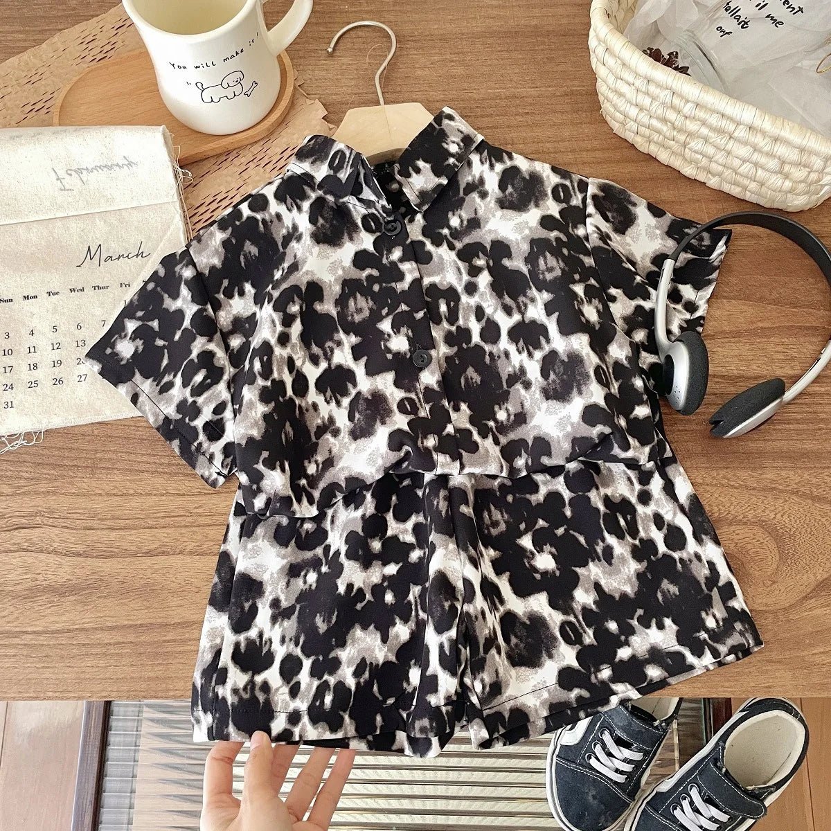 1-6 Age Boys Handsome Two Piece Set Summer Clothing Loose Fashion Children's Short-sleeved Suit Korean Style Kids Clothes Sets - Mom & Kids