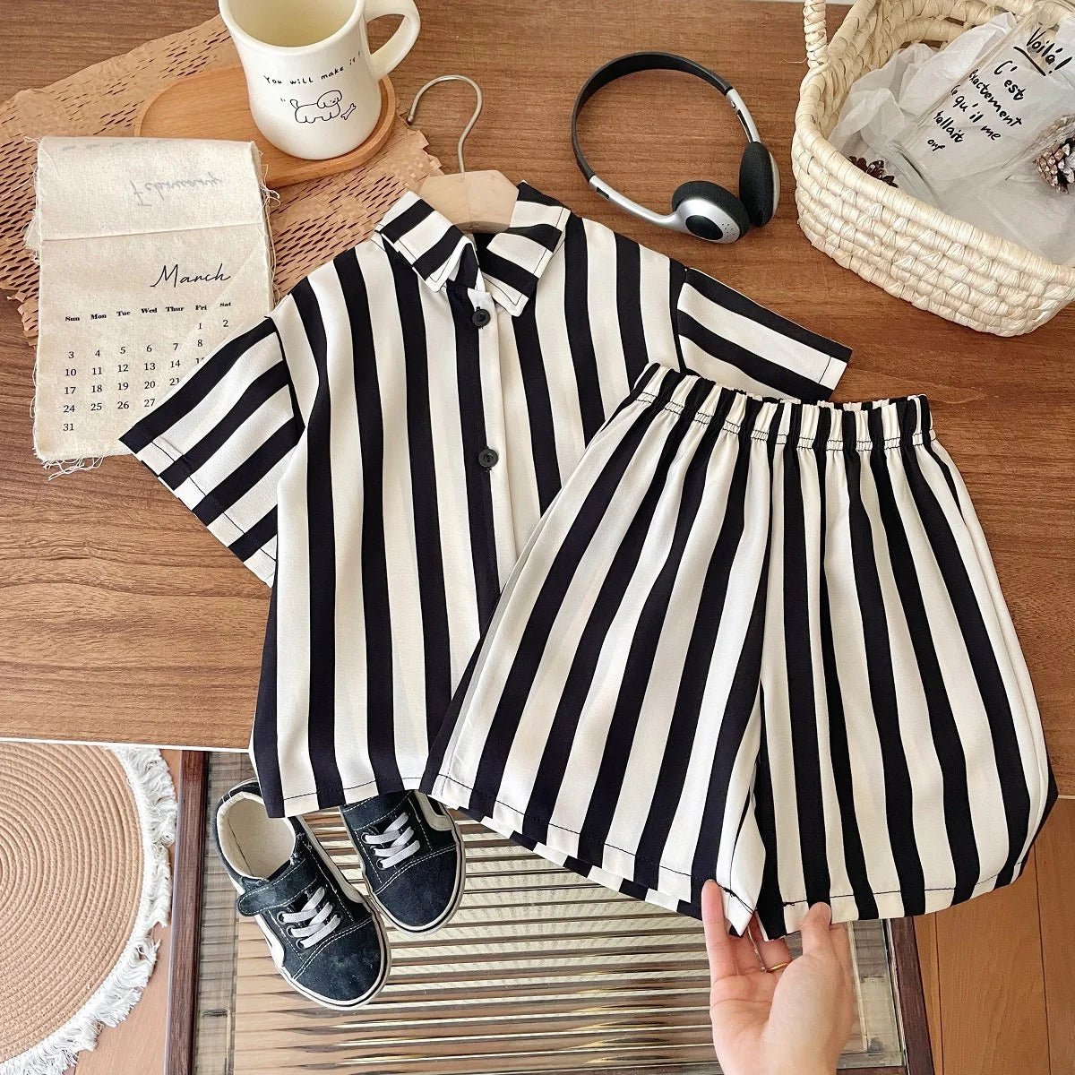 1-6 Age Boys Handsome Two Piece Set Summer Clothing Loose Fashion Children's Short-sleeved Suit Korean Style Kids Clothes Sets - Mom & Kids