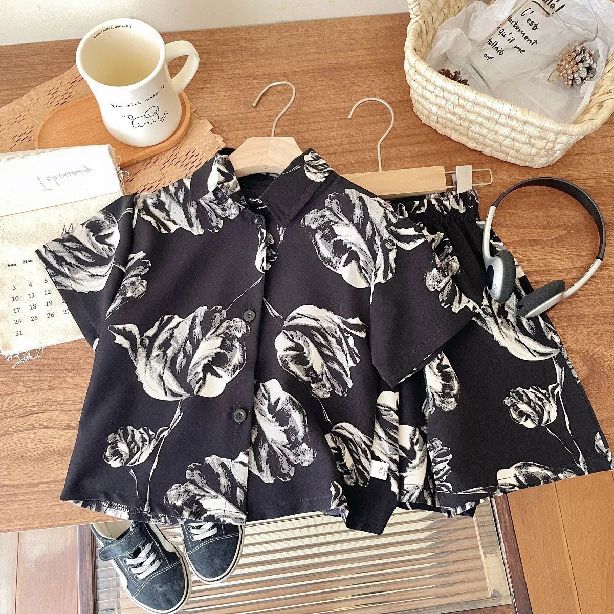 1-6 Age Boys Handsome Two Piece Set Summer Clothing Loose Fashion Children's Short-sleeved Suit Korean Style Kids Clothes Sets - Mom & Kids
