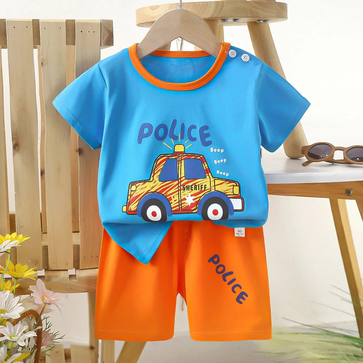 1 Sets Pure Cotton Kids Cartoon Clothing Summer Baby Fashion Short Sleeve Suits Boys Girls T-Shirts+Shorts Children Outfits - Mom & Kids