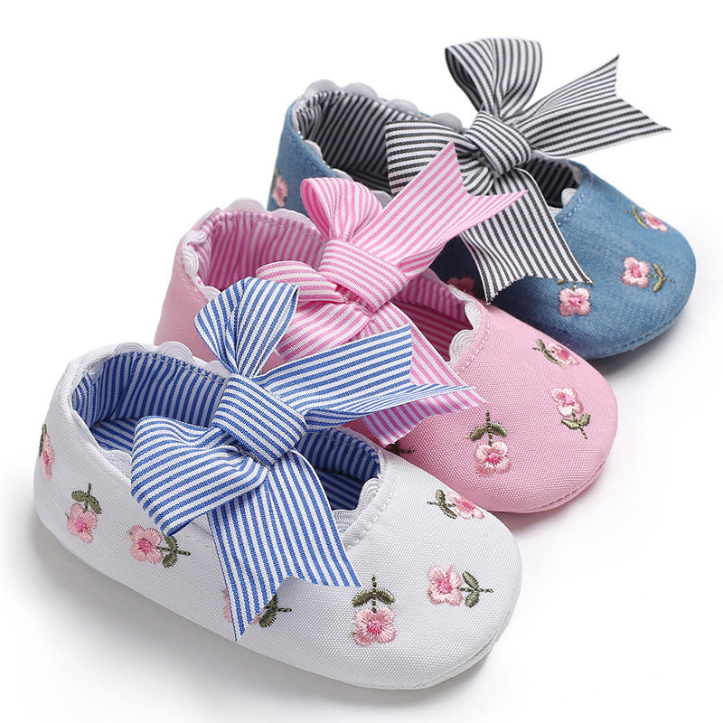 Bowknot Baby Shoes Girl Toddler Anti-Slip Shoe (Available)