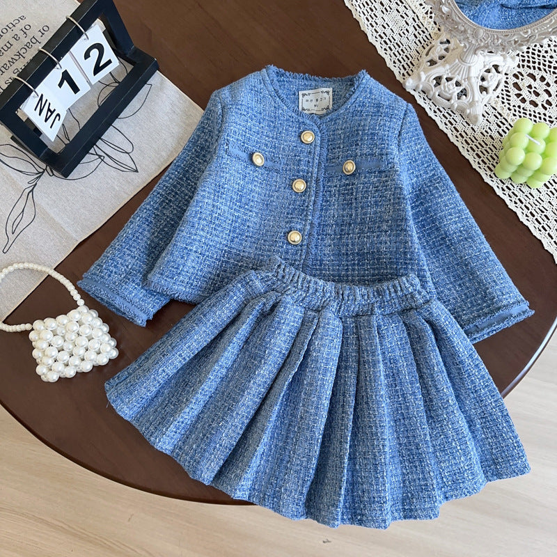 Western Style Fashionable Jacket Skirt New Two-piece Set