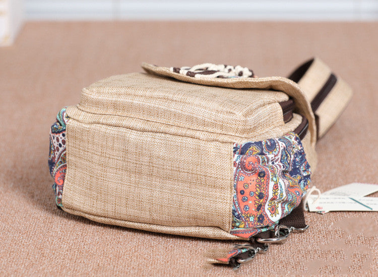 A touch of colorful backpack small backpack national style new style backpack literary style backpack women''s Bag Travel Backpack