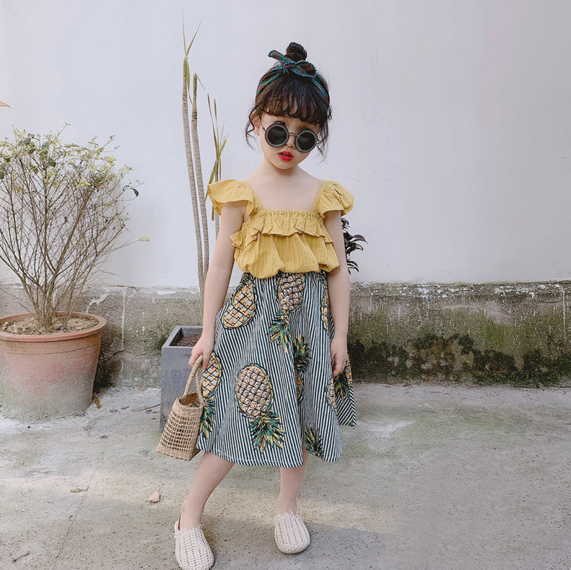 Girl's two-piece pineapple dress