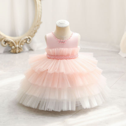 Gradient Cake Dress Children's Dress Princess Dress