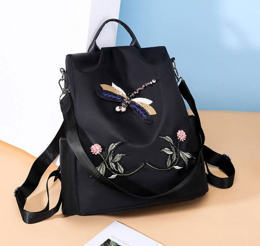 Oxford cloth embroidered backpack