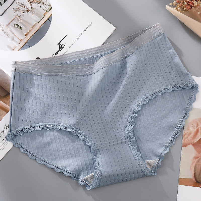 Antibacterial lace-edged panties