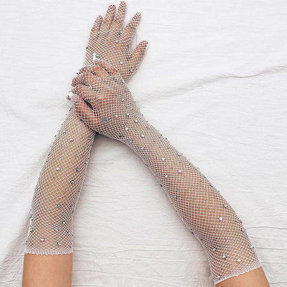 Stockings Mesh Long Gloves Wedding Accessories (Available)