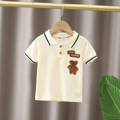 Boys Summer Suit Summer New Children's Boys' Fashion Short-sleeved Cartoon Shirt Two-piece Set