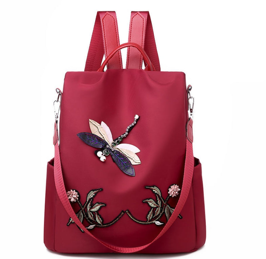 Oxford cloth embroidered backpack