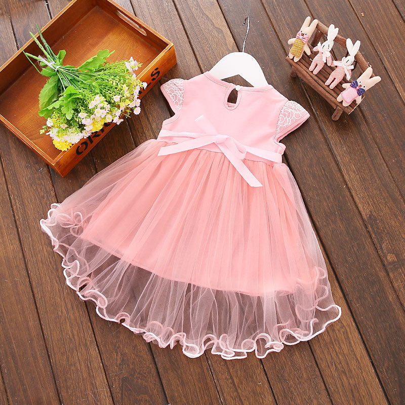 Girls' Skirt Cotton Skirt Solid Color Four Flower Dress