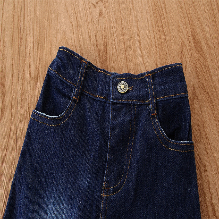 European And American Style Girls Kids Fashion Bell Bottom Pants[available]
