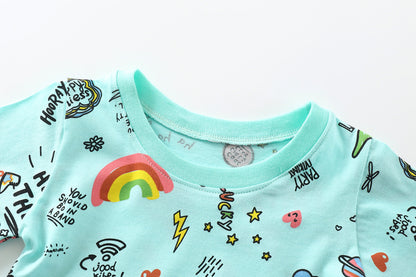 Knitted Children's Skirt Short-sleeved Cotton Girls Dress