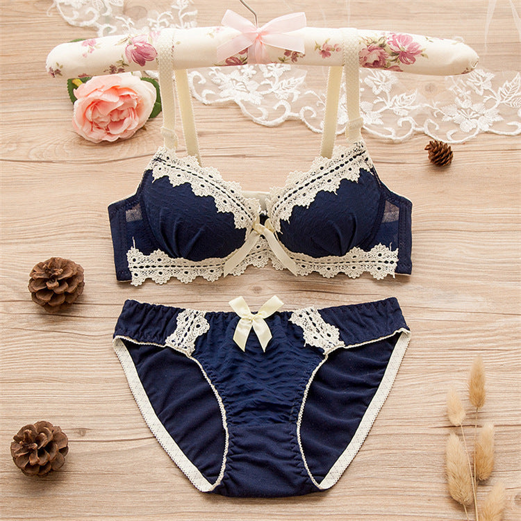 New Style Lace-Rim Sexy Bra, Comfortable Gathering Bra, Adjustable Panty Underwear Set