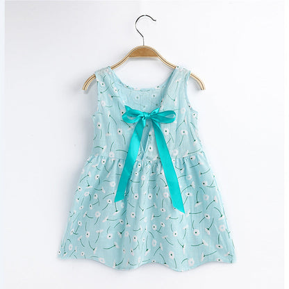 Girls Cotton Sleeveless Cartoon Animal Vest Dress