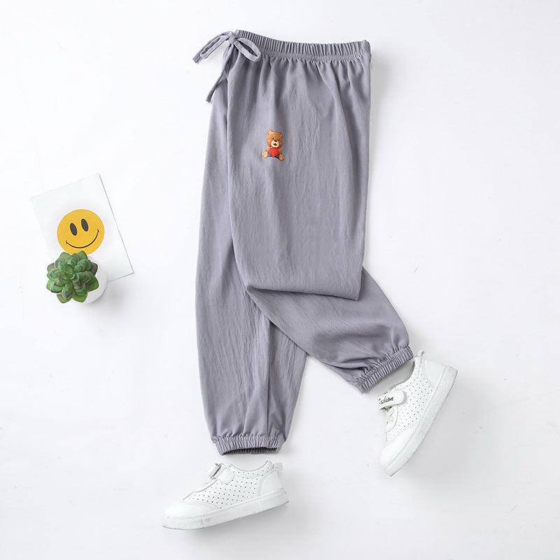 Denim Anti-mosquito Pants, Small And Medium-sized Children's Thin Trousers, Girls' Casual Pants, Baby Air-conditioned Bloomers
