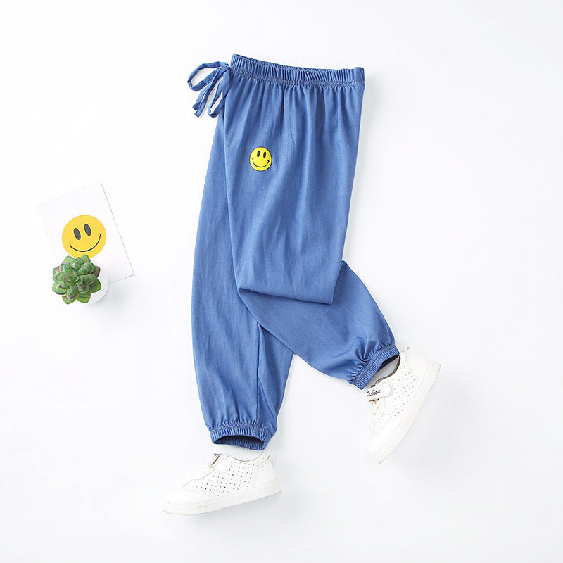 Denim Anti-mosquito Pants, Small And Medium-sized Children's Thin Trousers, Girls' Casual Pants, Baby Air-conditioned Bloomers