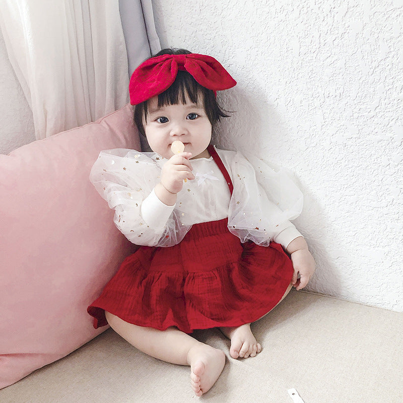 Baby Girl Princess Wind Suspender Dress Romper Newborn