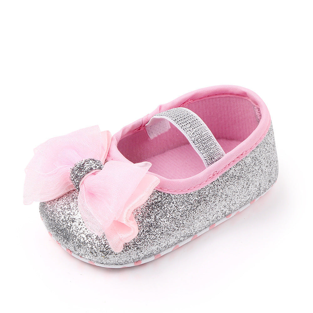 Newborn Princess Shoes Baby Shoes Soft Soled Baby Shoes Bow Princess Shoes Single Shoes (Available)