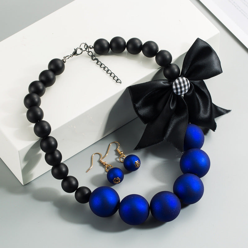 Bowknot Resin Necklace Set