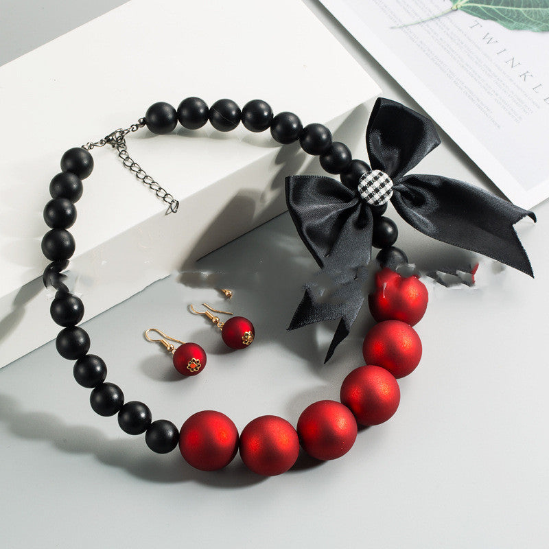 Bowknot Resin Necklace Set