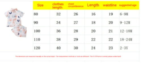 Baby Rainbow Leaves Printed Casual Shorts Suit