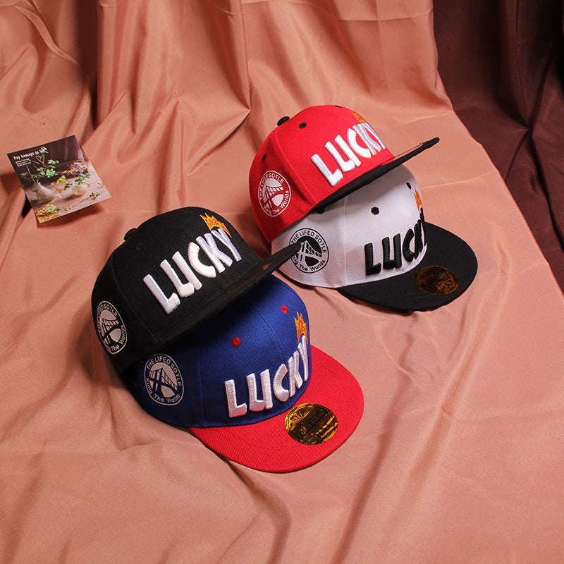 Children's Baseball Cap Tide Hiphop Flat Brim Peaked Cap (Available)