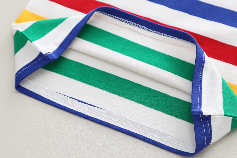 Boys' Summer Casual Suspender Trousers Short Sleeve Suit (Available)