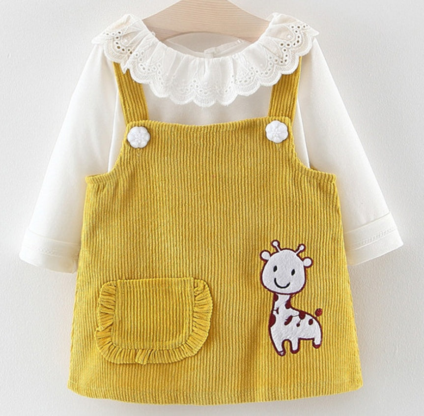 Two-piece embroidered fleece skirt