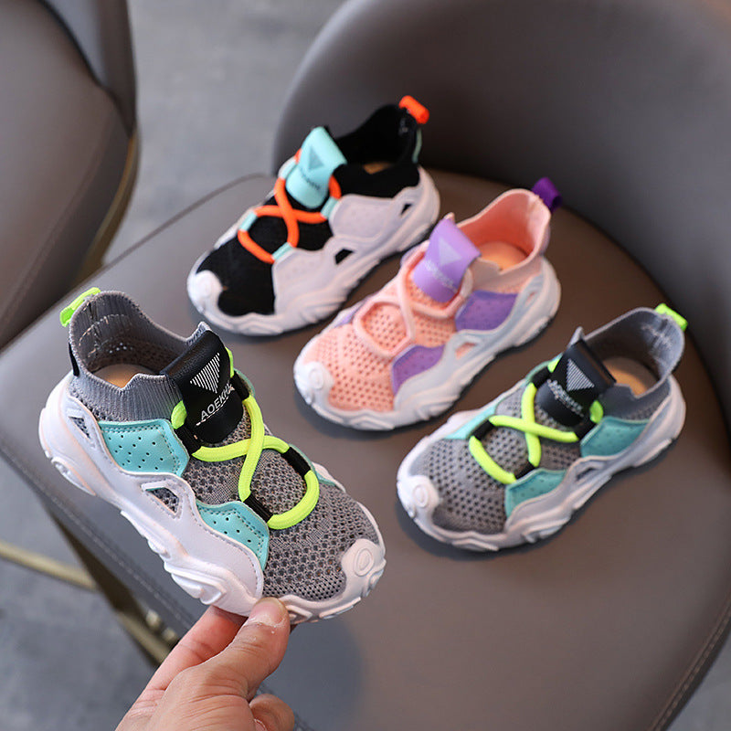 Boys And Girls Sports Shoes Breathable Toddler Shoes Soft Bottom Non-slip Baby Toddler Shoes