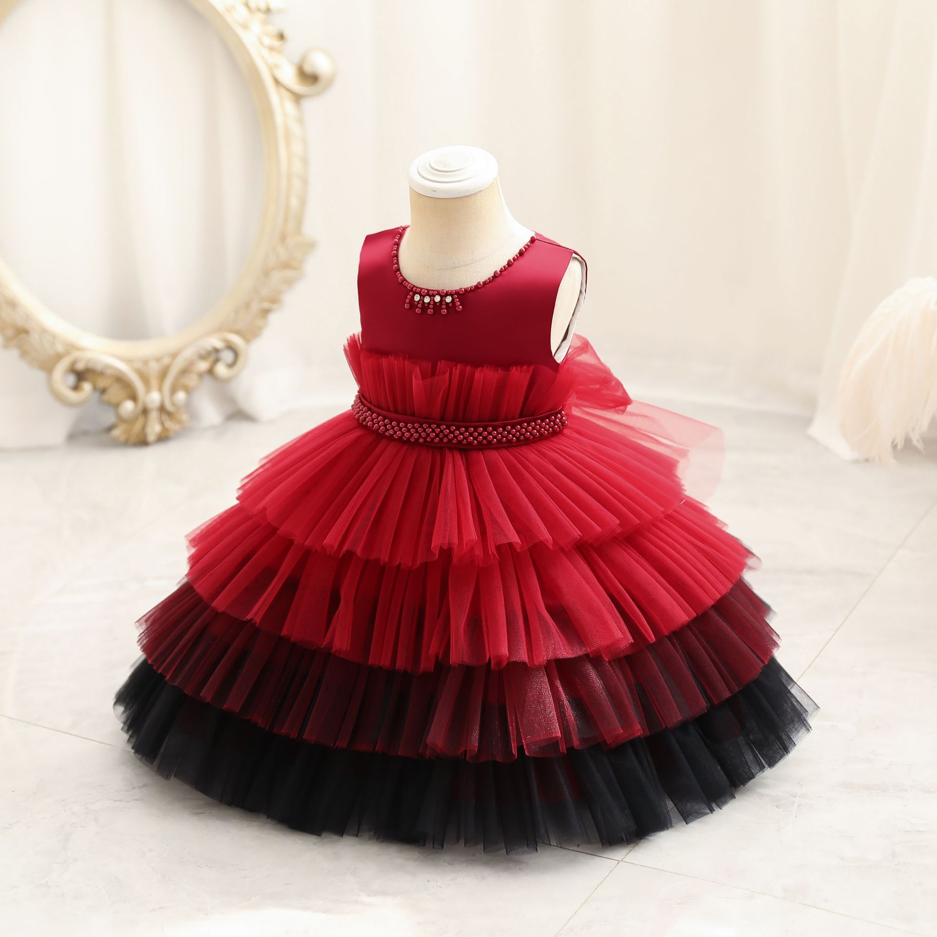 Gradient Cake Dress Children's Dress Princess Dress