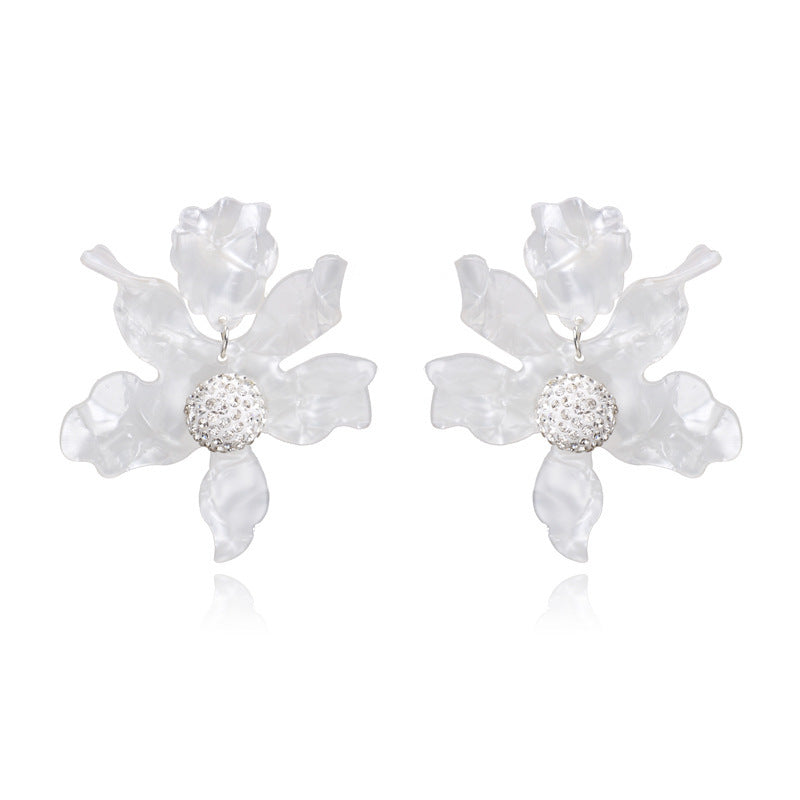 Big Flower Earrings Earrings Temperament Trendy Women All-match Super Fairy Ear Jewelry