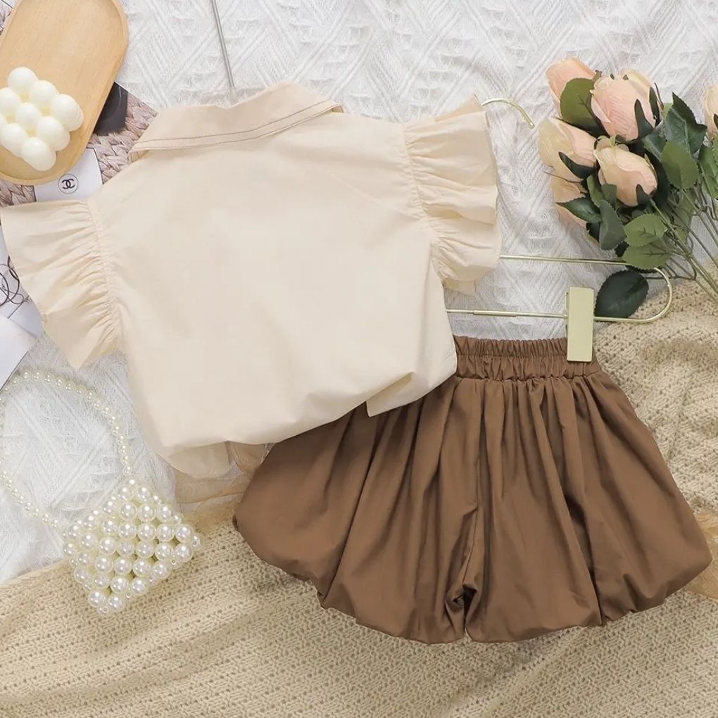 Summer Flying Sleeve Shirt Bud-shaped Pants Western Style Two-piece Suit