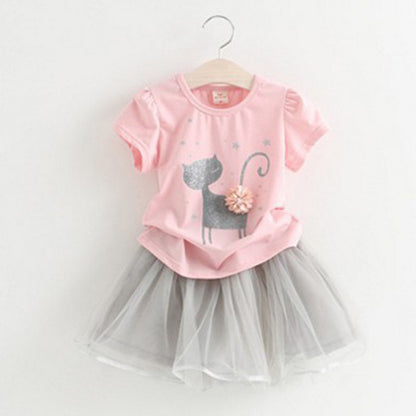 New Girls Clothes Two-piece Dress Solid Color