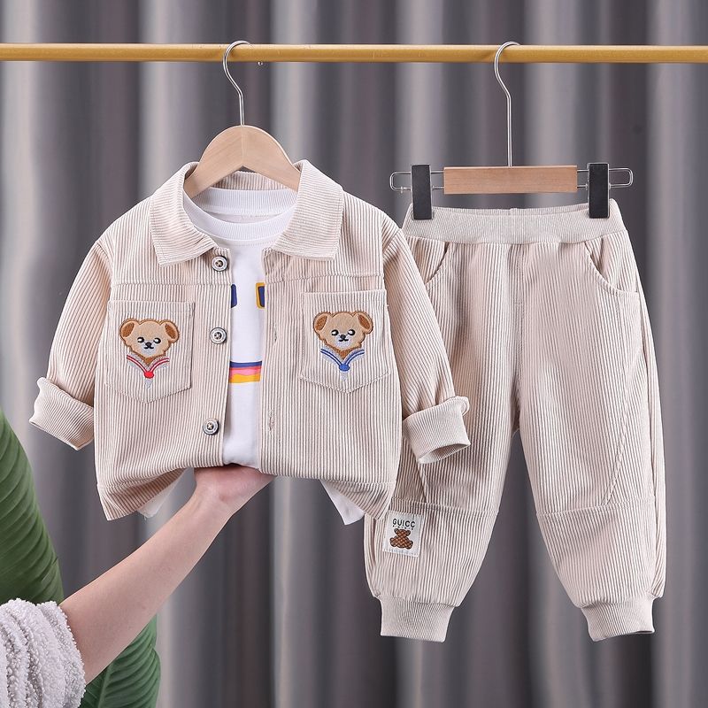 2026 New Spring and Autumn Clothing Set for Baby Boys, Three-Piece Set for 0-5 Years Old Infants and Toddlers, Casual Trendy Style - Mom & Kids