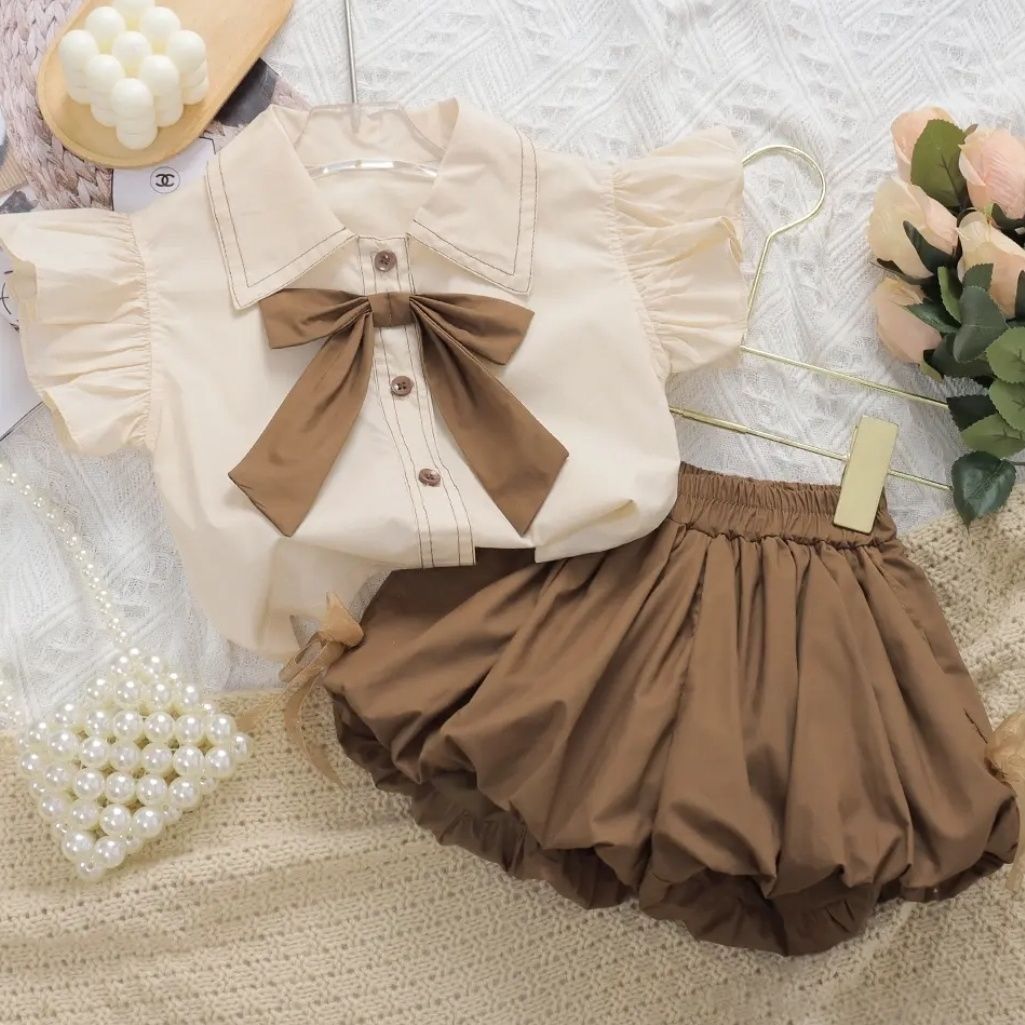 Summer Flying Sleeve Shirt Bud-shaped Pants Western Style Two-piece Suit
