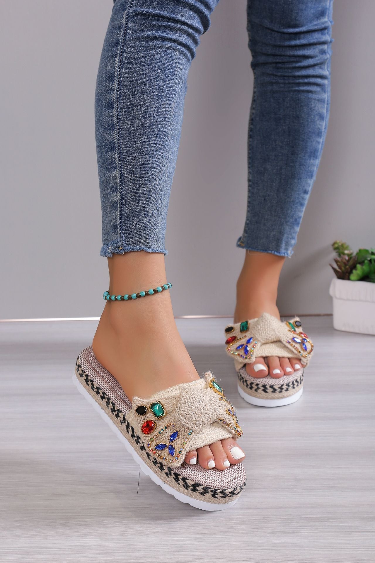 Women's Platform Sandals Beach Bow