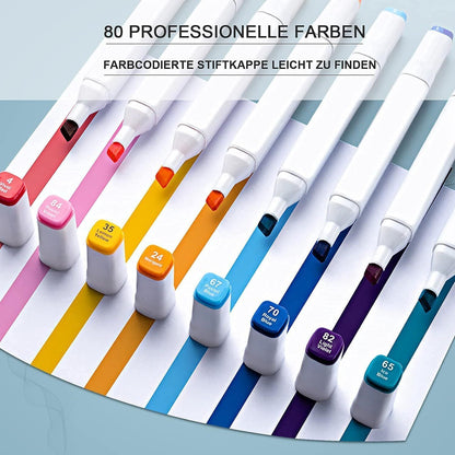 80 Farbe Acrylstifte Marker Set Permanent Pen DIY Graffiti Sketch Dual Pen