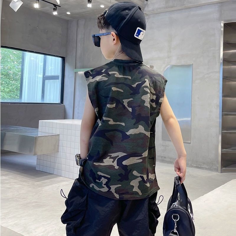 Sleeveless For Boy T-shirt And Shorts Two-piece Set