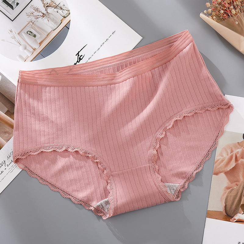 Antibacterial lace-edged panties