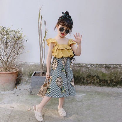 Girl's two-piece pineapple dress