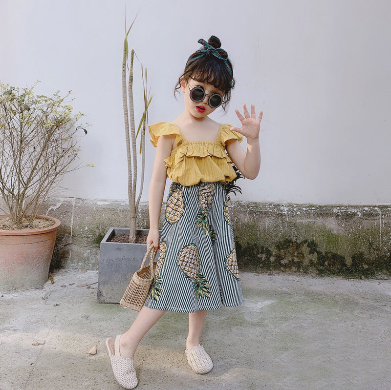 Girl's two-piece pineapple dress