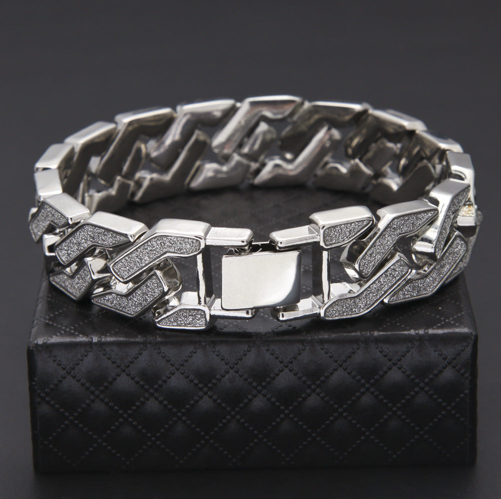 Luxury Hip-hop style Geometric Stars Sparkling Gitter Pink Men's Bracelet (Available)