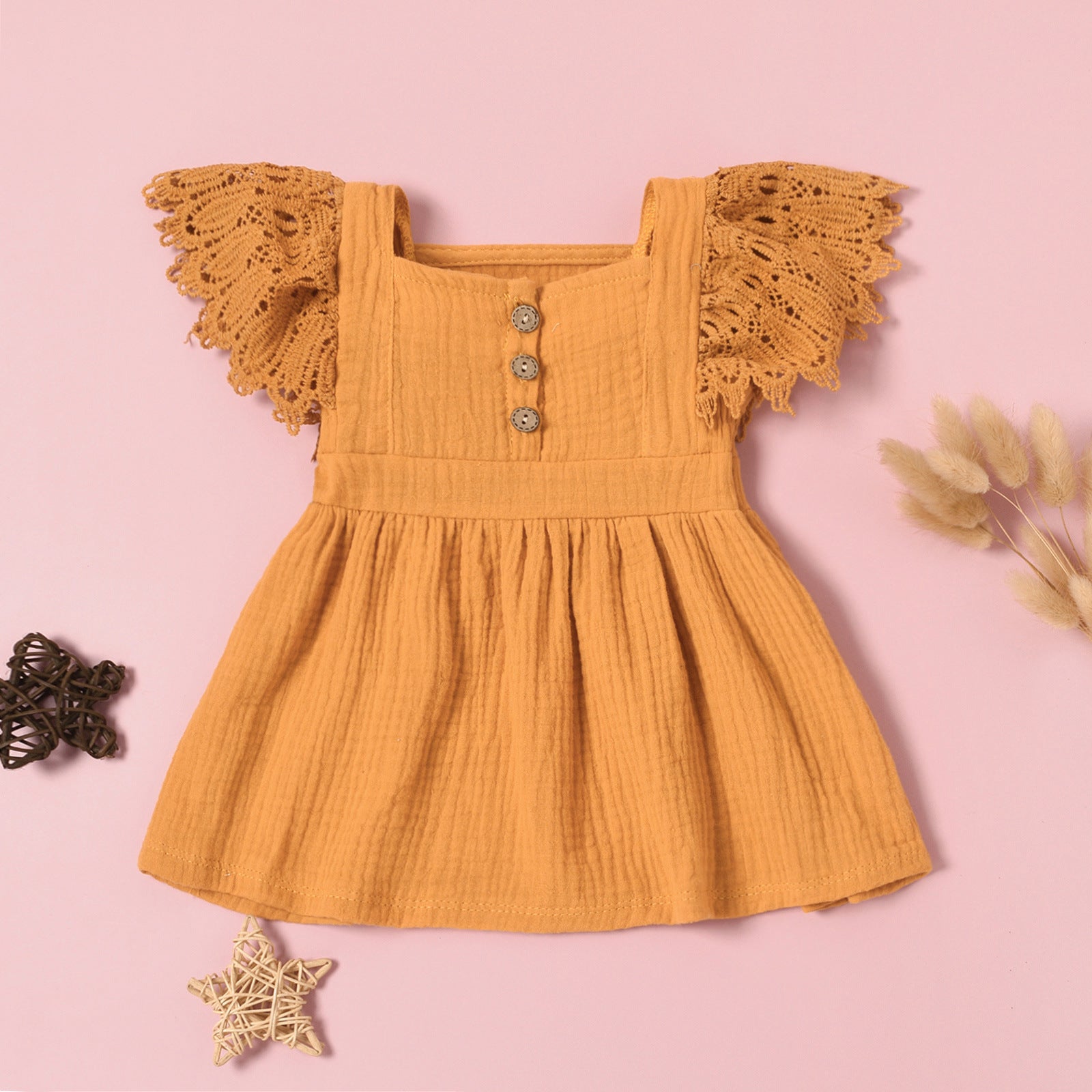 Spring Infant Children's Solid Color Sleeveless Dress