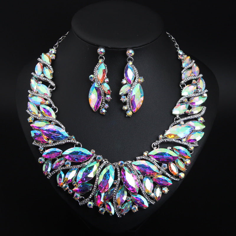 Women's Crystal Necklace Earring Set